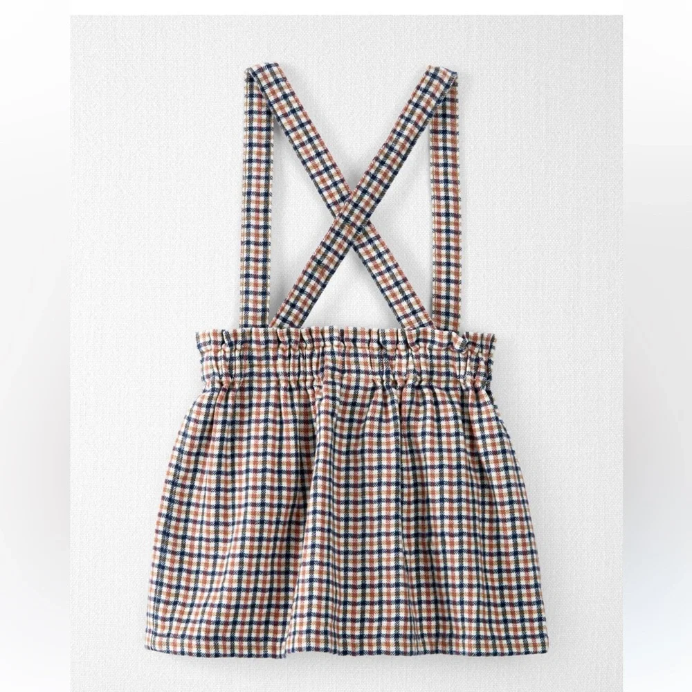 Little Planet Carter’s Organic Cotton Plaid Suspender Skirt Girls 3T